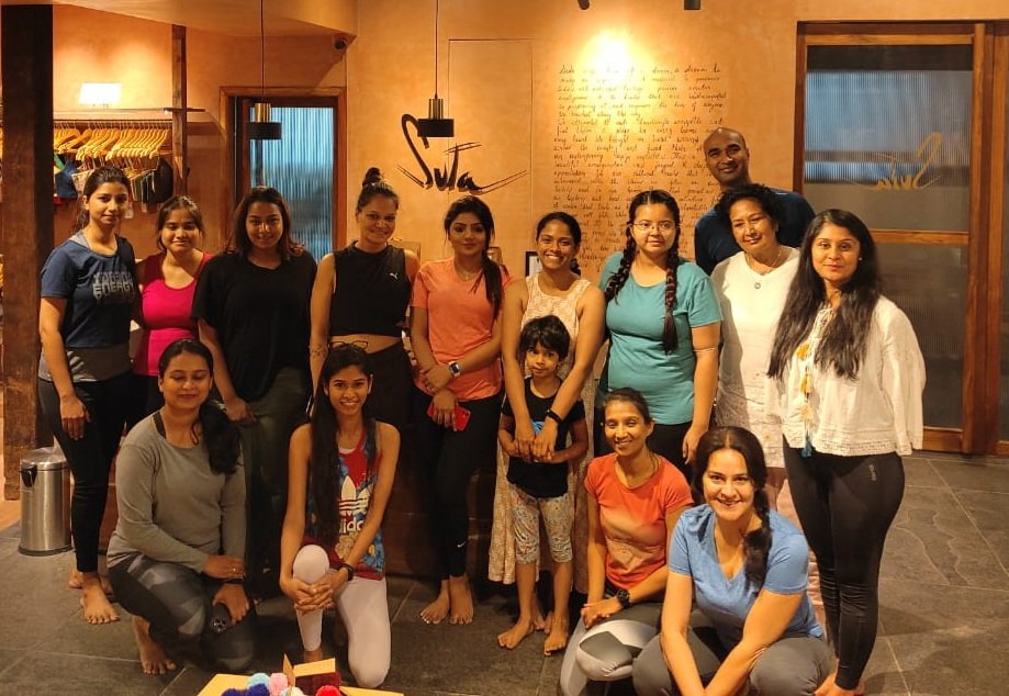 The amazing group who came from all corners of Bangalore to celebrate Yoga Day with us.