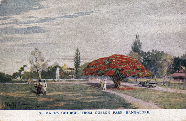 I love this picture of St. Mark's Cathedral from Cubbon Park, it really gives a sense of how large the park was once upon a time.