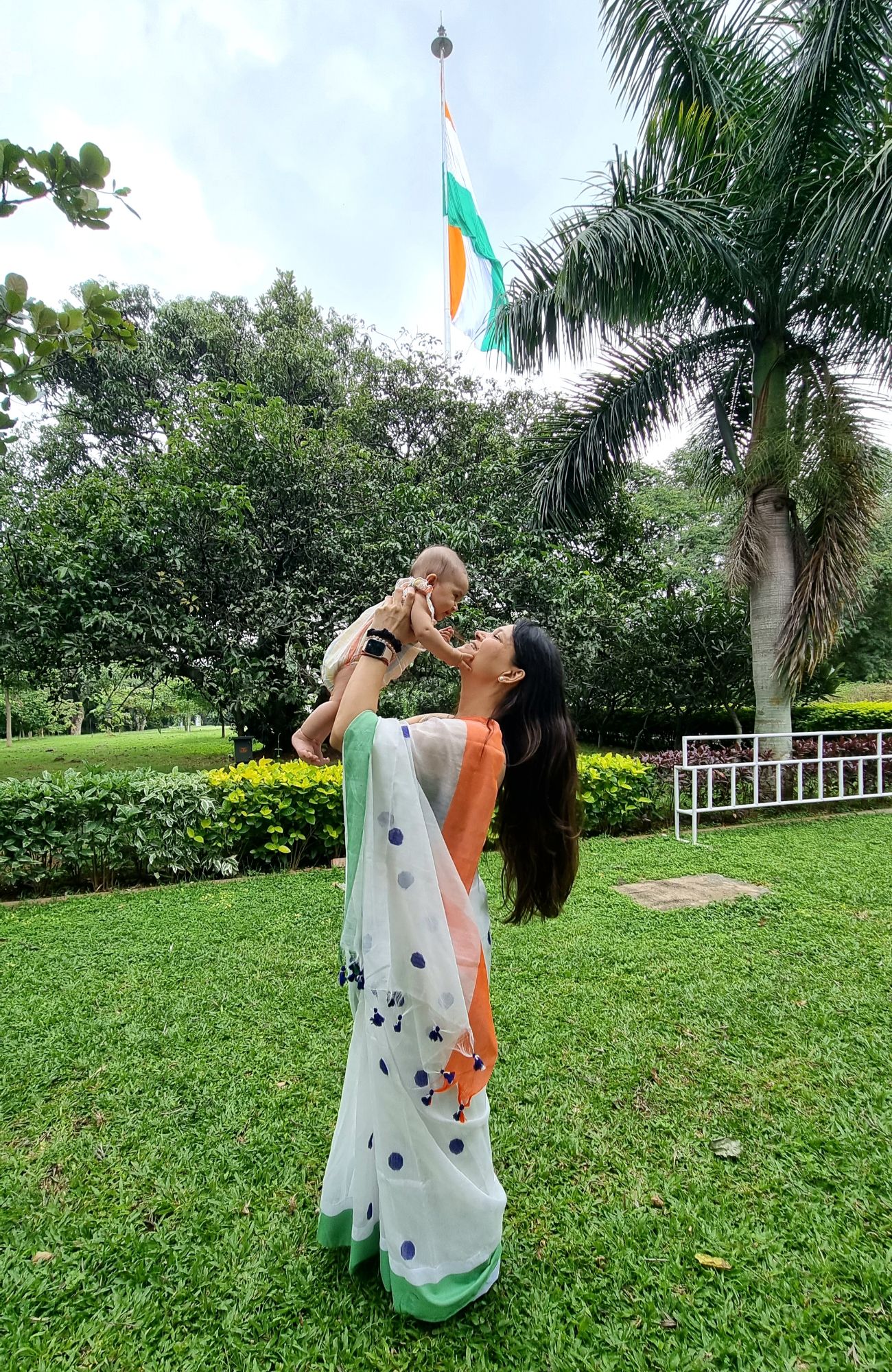 Kalindi and I on her first Independence Day.