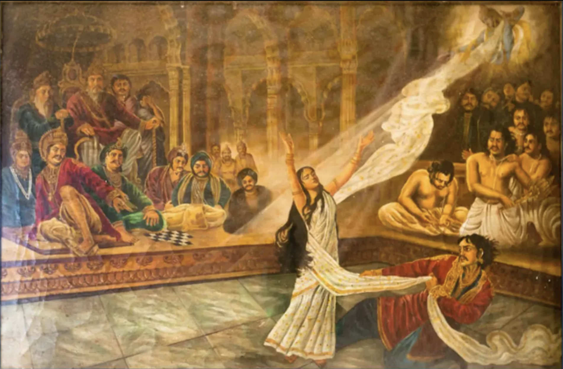 Draupadi’s disrobing in Mahabharata illustration – Vedanta reflection