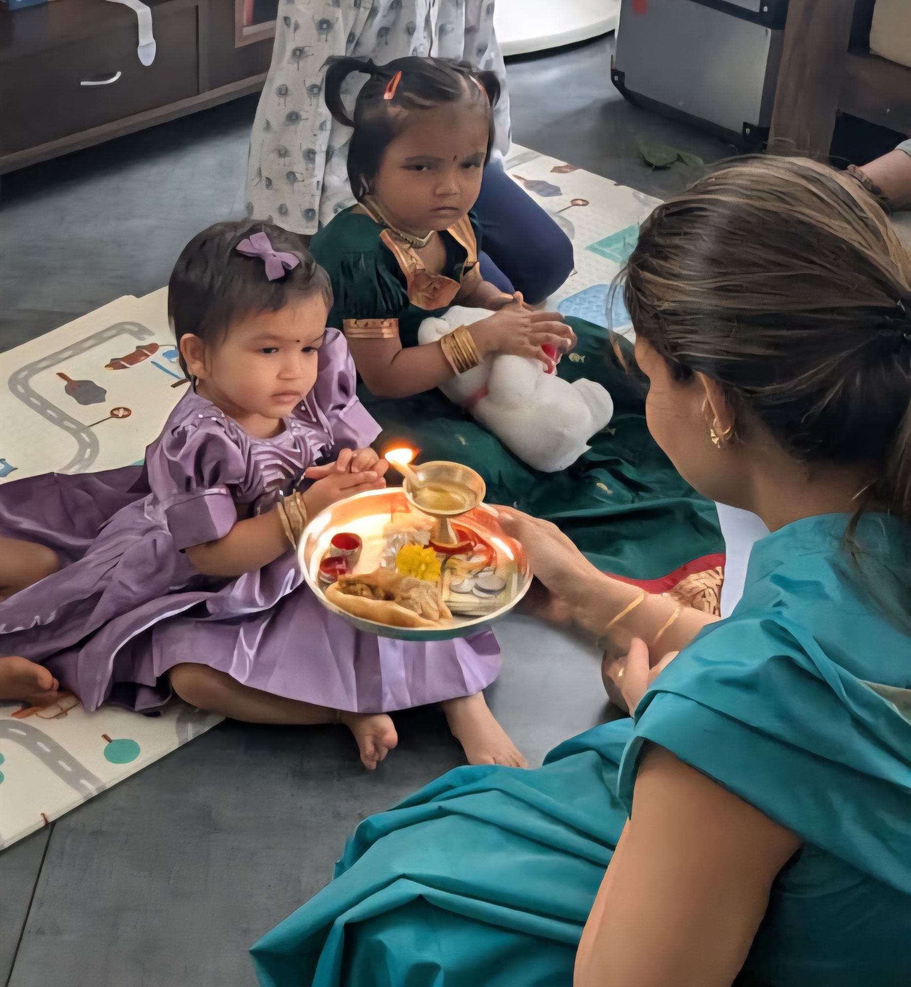 Kanya puja, praying to my little Durga, asking for Durga's strength to tide over the ups and downs of life.