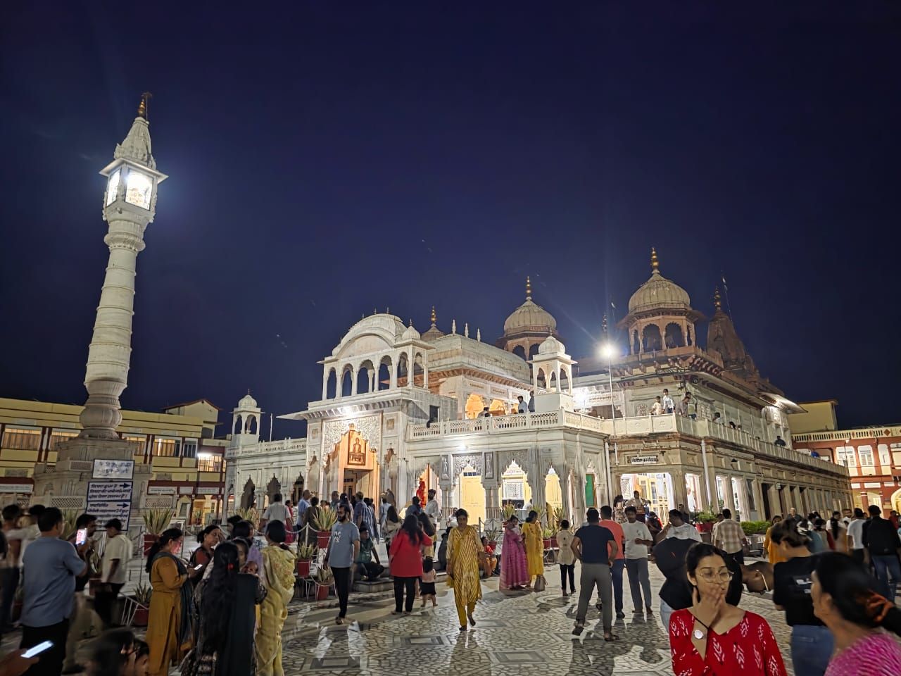 Shri Mahaveerji Jain Temple in Karauli, Rajasthan in the evening.