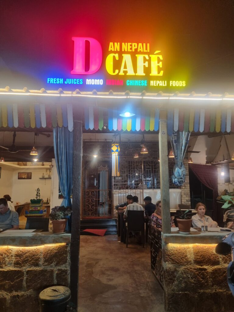 The unassuming D Nepali Cafe in Morjim, Goa.