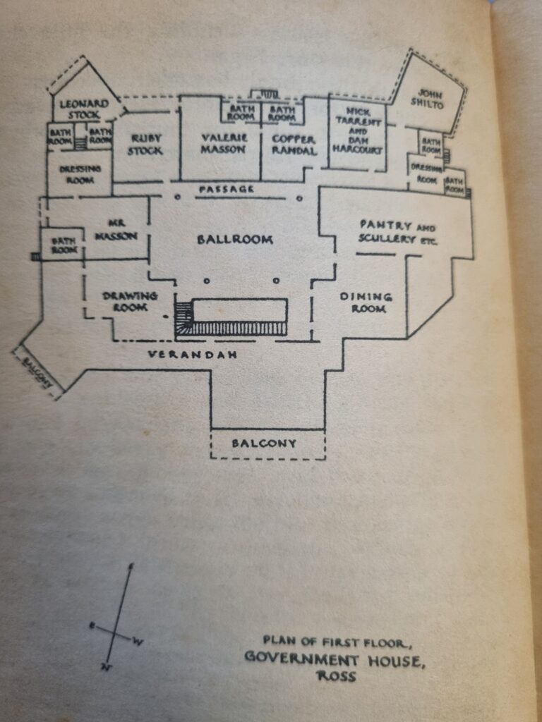 The floor plan of Government House as depicted in 'Death in the Andamans'.